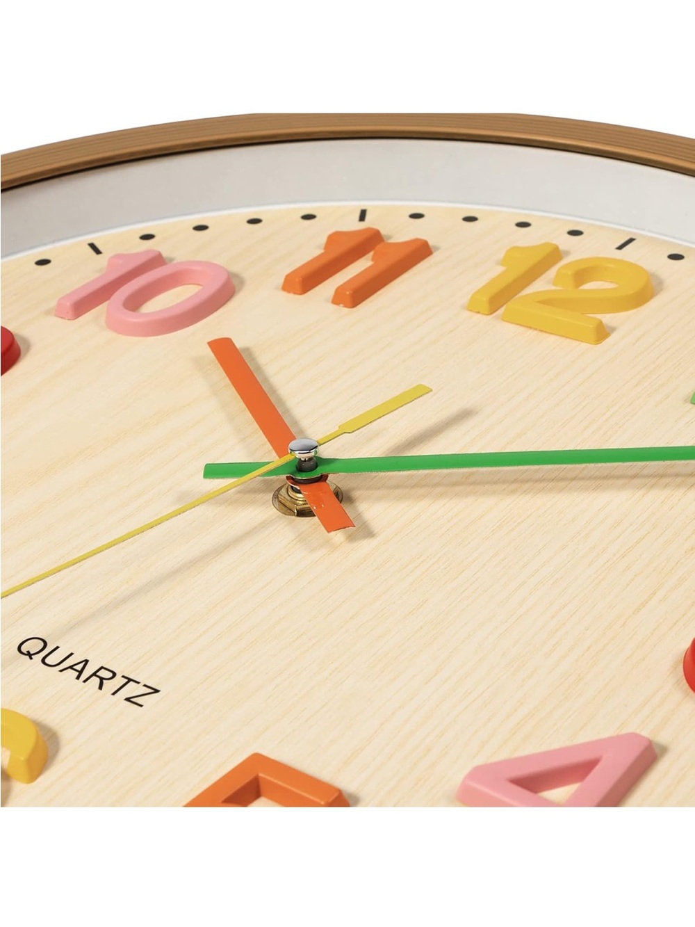 Foxtop 12" Silent Kids Wall Clock Colorful 3D Numbers Playroom Classroom NEW⁠ - Picture 13 of 16